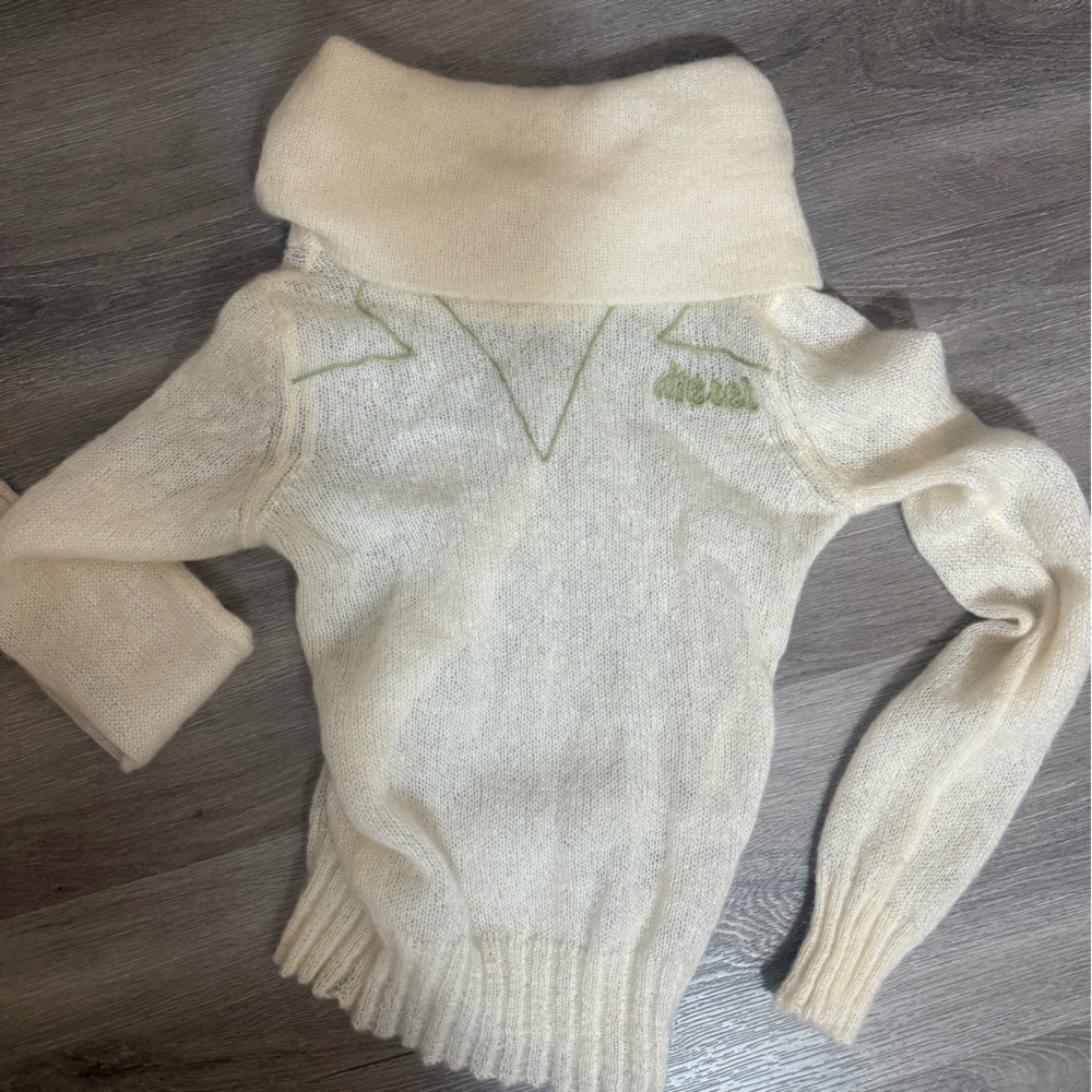 Diesel Cream Cowl Neck Sweater